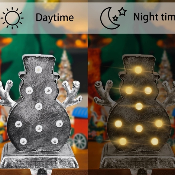 Greenidea LED Snowman Stocking Holder in Silver - Picture 10 of 11